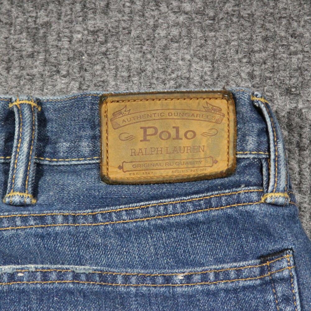 Vintage Polo Ralph Lauren Jeans Mens 42 Big Tall Size Baggy Patch Classic Fit - Picture 5 of 7